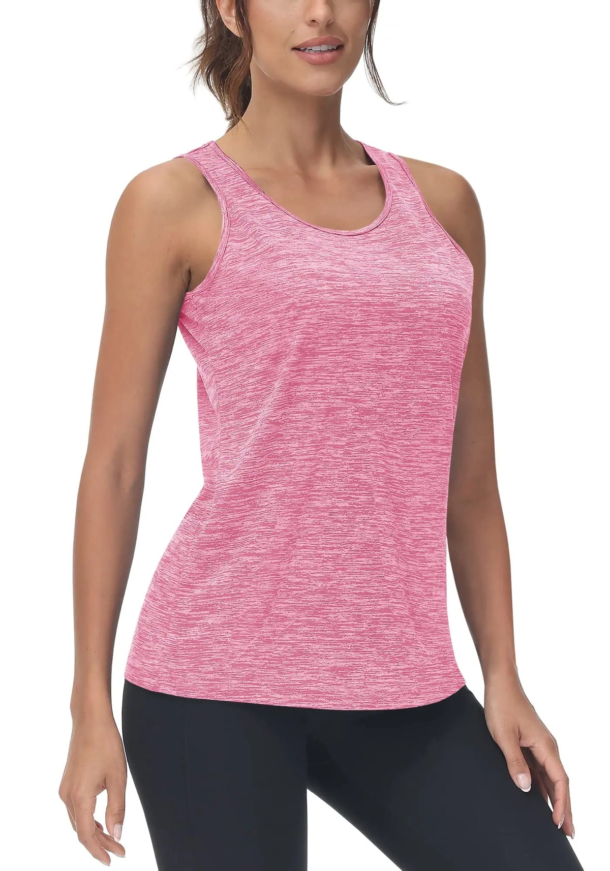 TACVASEN Womens Quick Dry Workout Tank Tops Lightweight Cool Moisture Yoga Shirt Stretch Crew Neck Sleeveless Athletic Vest