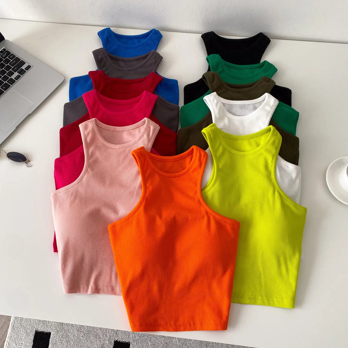 SINGREINY Candy Colors Hotsweet Top Women Bodycon Solid Spicy Girl Ins Tank Top Summer Sleeveless Versatile Basics Sexy Camisole