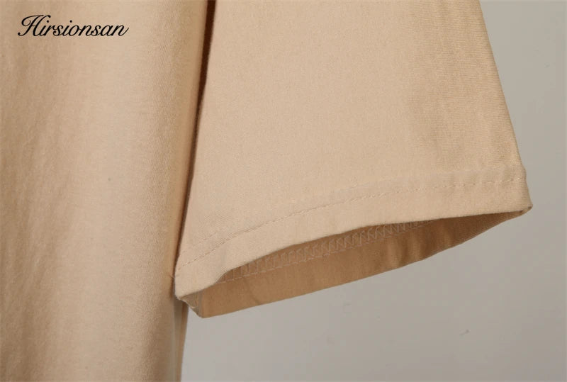 Hirsionsan 100% Cotton T Shirt Women 2024 Summer New  Basic Elegant Tee Casual Loose Tshirt Chic O Neck Female Couple Tops M-3XL