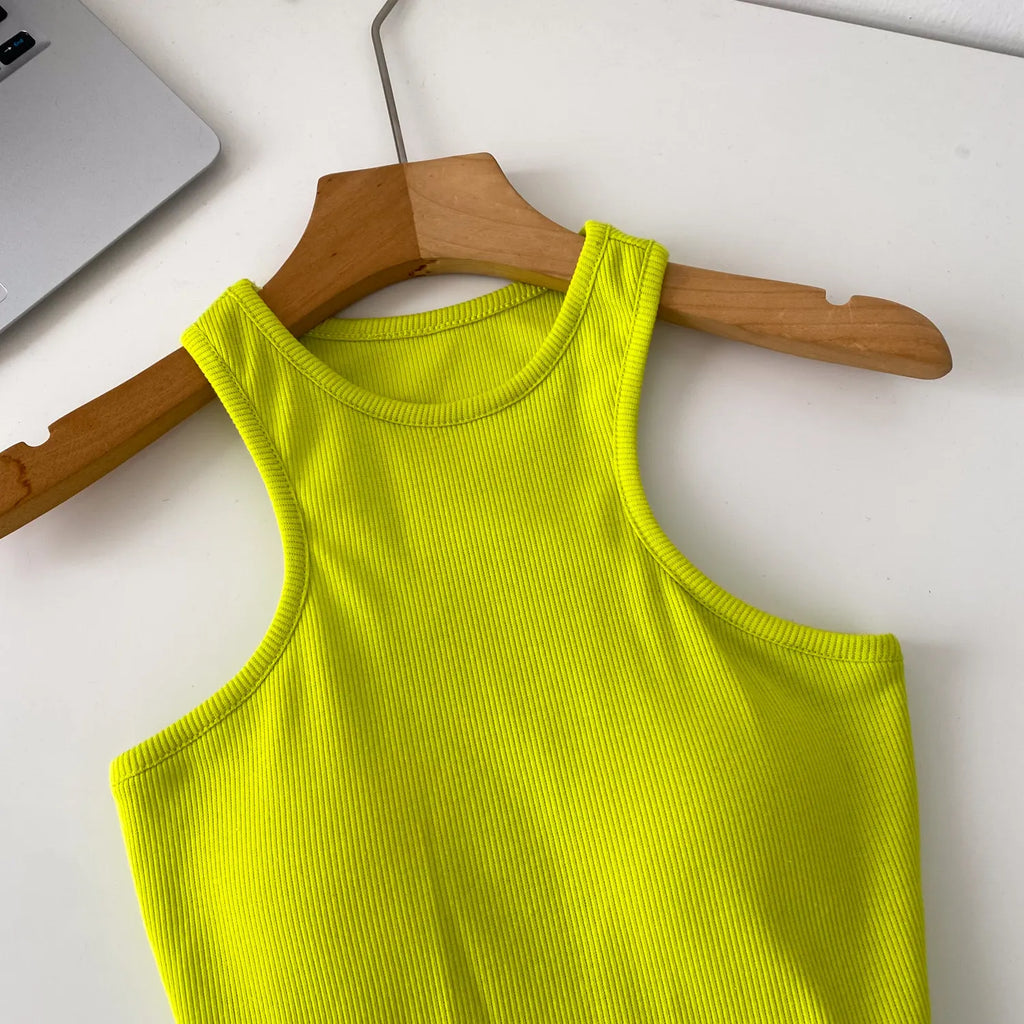 SINGREINY Candy Colors Hotsweet Top Women Bodycon Solid Spicy Girl Ins Tank Top Summer Sleeveless Versatile Basics Sexy Camisole