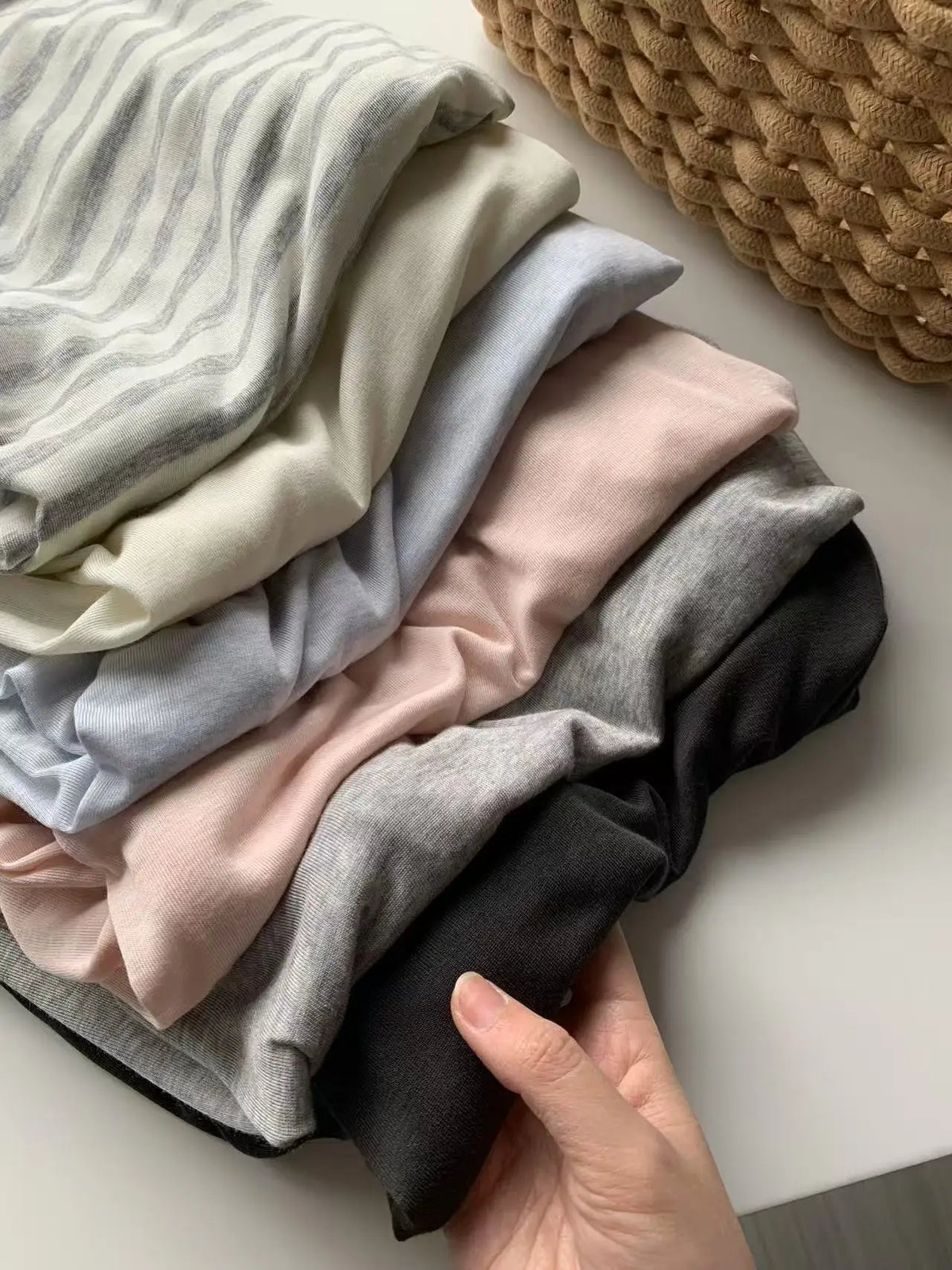 2026 Women Long Sleeve Thin T Shirts O-Neck Model Wool Slik Blending Tees Summer Pink Tops For Women Clothes