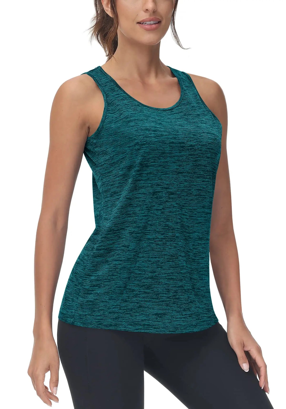 TACVASEN Womens Quick Dry Workout Tank Tops Lightweight Cool Moisture Yoga Shirt Stretch Crew Neck Sleeveless Athletic Vest