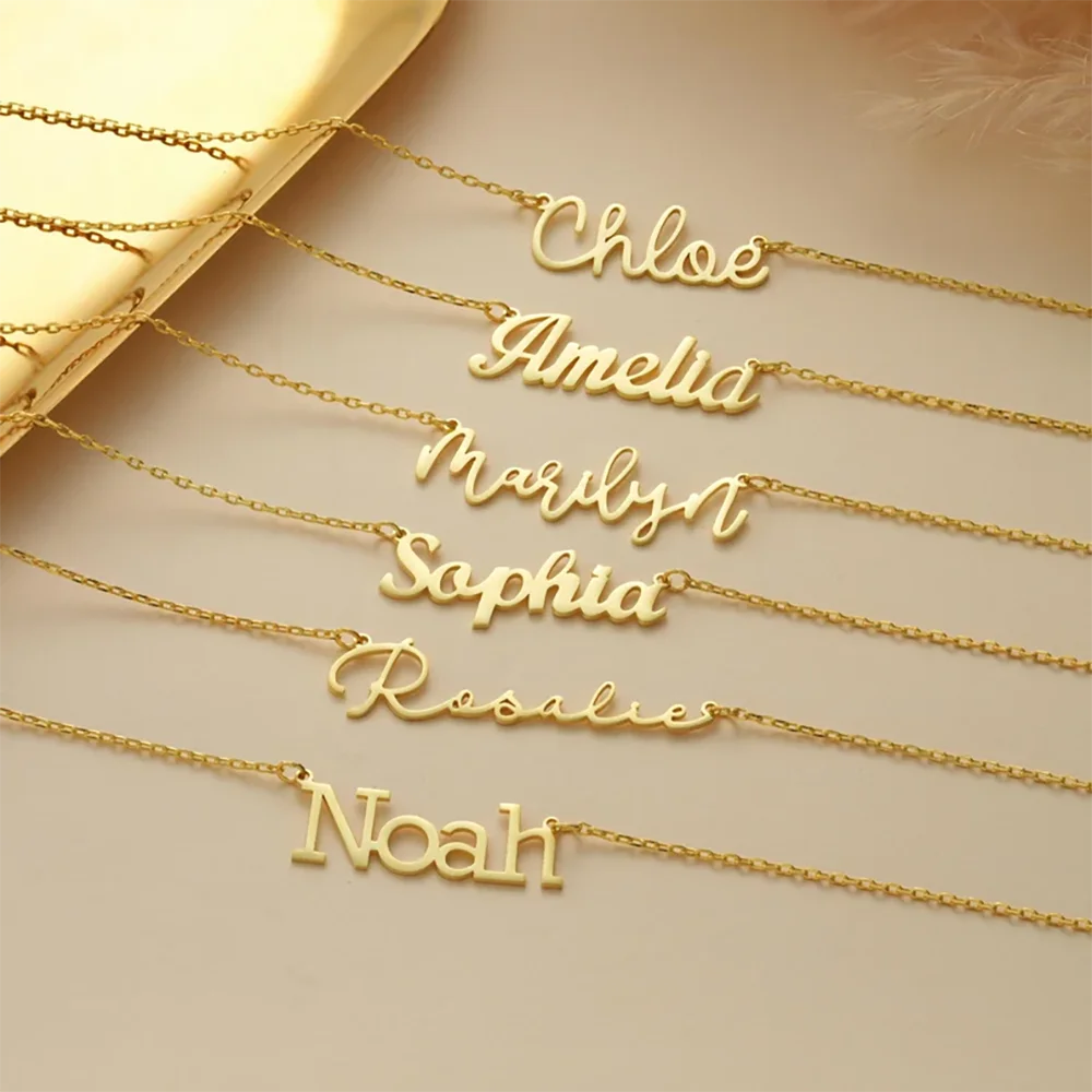 18K Gold Women Name Necklace , Personalized Necklace  Gifts ,  Name Necklace , Personalized Jewelry Gift , Proxy shipping