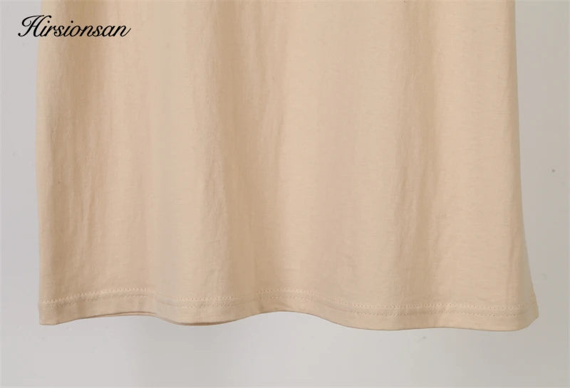 Hirsionsan 100% Cotton T Shirt Women 2024 Summer New  Basic Elegant Tee Casual Loose Tshirt Chic O Neck Female Couple Tops M-3XL