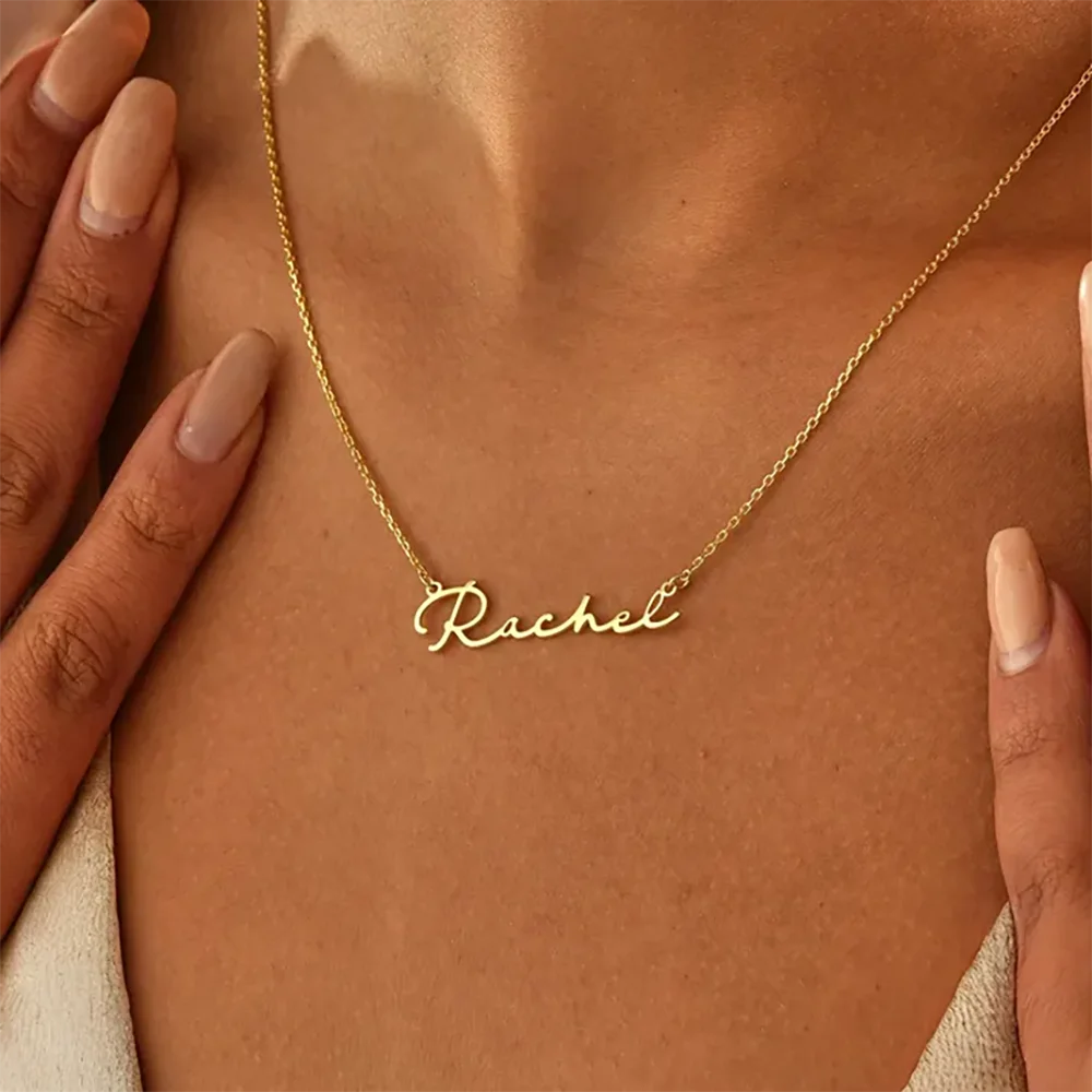 18K Gold Women Name Necklace , Personalized Necklace  Gifts ,  Name Necklace , Personalized Jewelry Gift , Proxy shipping