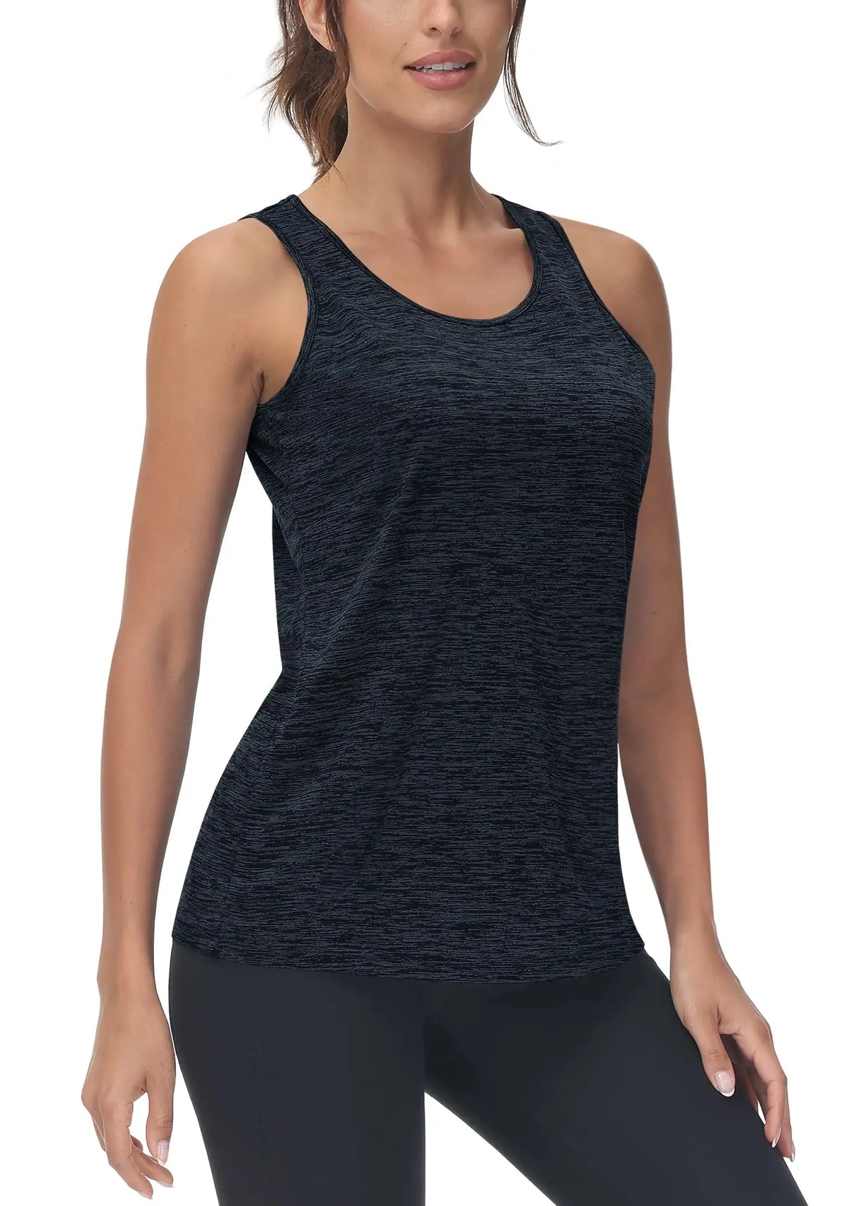 TACVASEN Womens Quick Dry Workout Tank Tops Lightweight Cool Moisture Yoga Shirt Stretch Crew Neck Sleeveless Athletic Vest