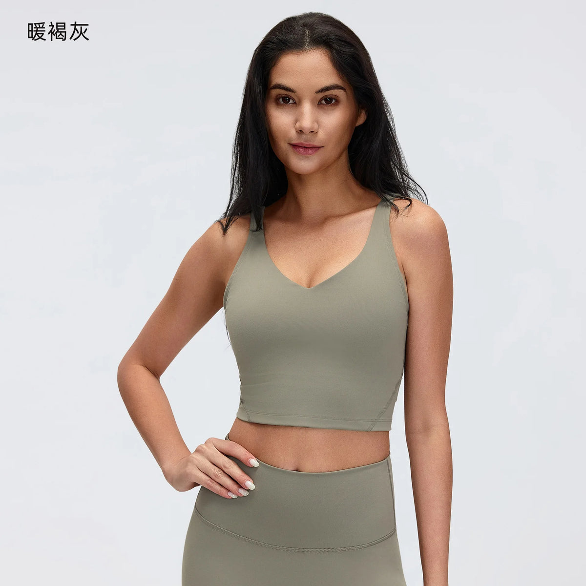 V Neck Built-in Bra Sports Yoga Top Slim-fit Vest with Quick Dry Casual Fitness Workout for Women Tank Top Wear