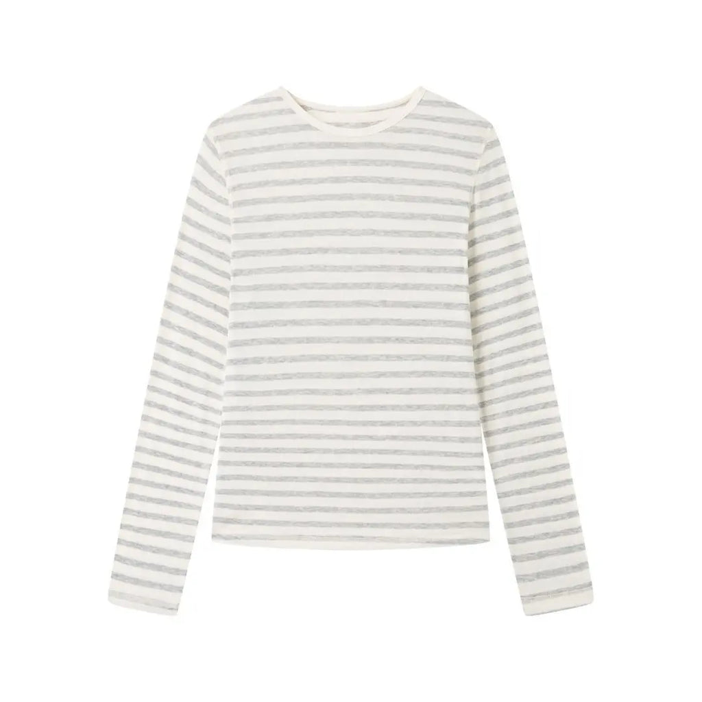 2026 Women Long Sleeve Thin T Shirts O-Neck Model Wool Slik Blending Tees Summer Pink Tops For Women Clothes
