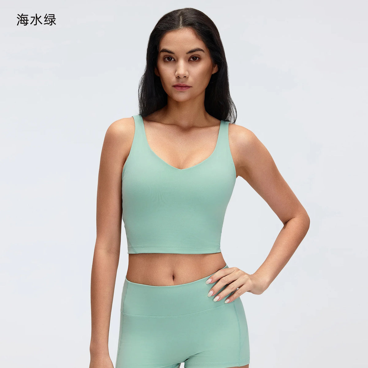 V Neck Built-in Bra Sports Yoga Top Slim-fit Vest with Quick Dry Casual Fitness Workout for Women Tank Top Wear