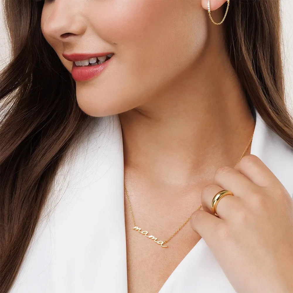 18K Gold Women Name Necklace , Personalized Necklace  Gifts ,  Name Necklace , Personalized Jewelry Gift , Proxy shipping