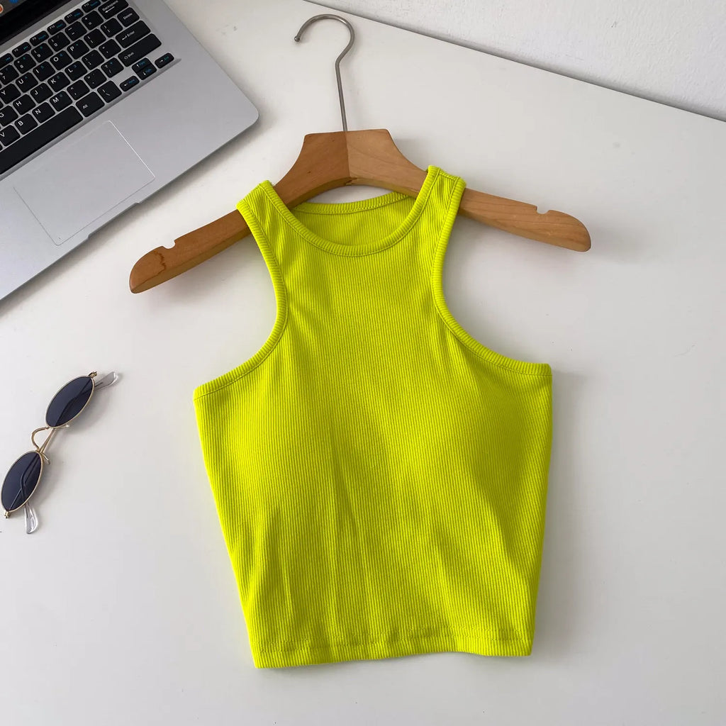 SINGREINY Candy Colors Hotsweet Top Women Bodycon Solid Spicy Girl Ins Tank Top Summer Sleeveless Versatile Basics Sexy Camisole