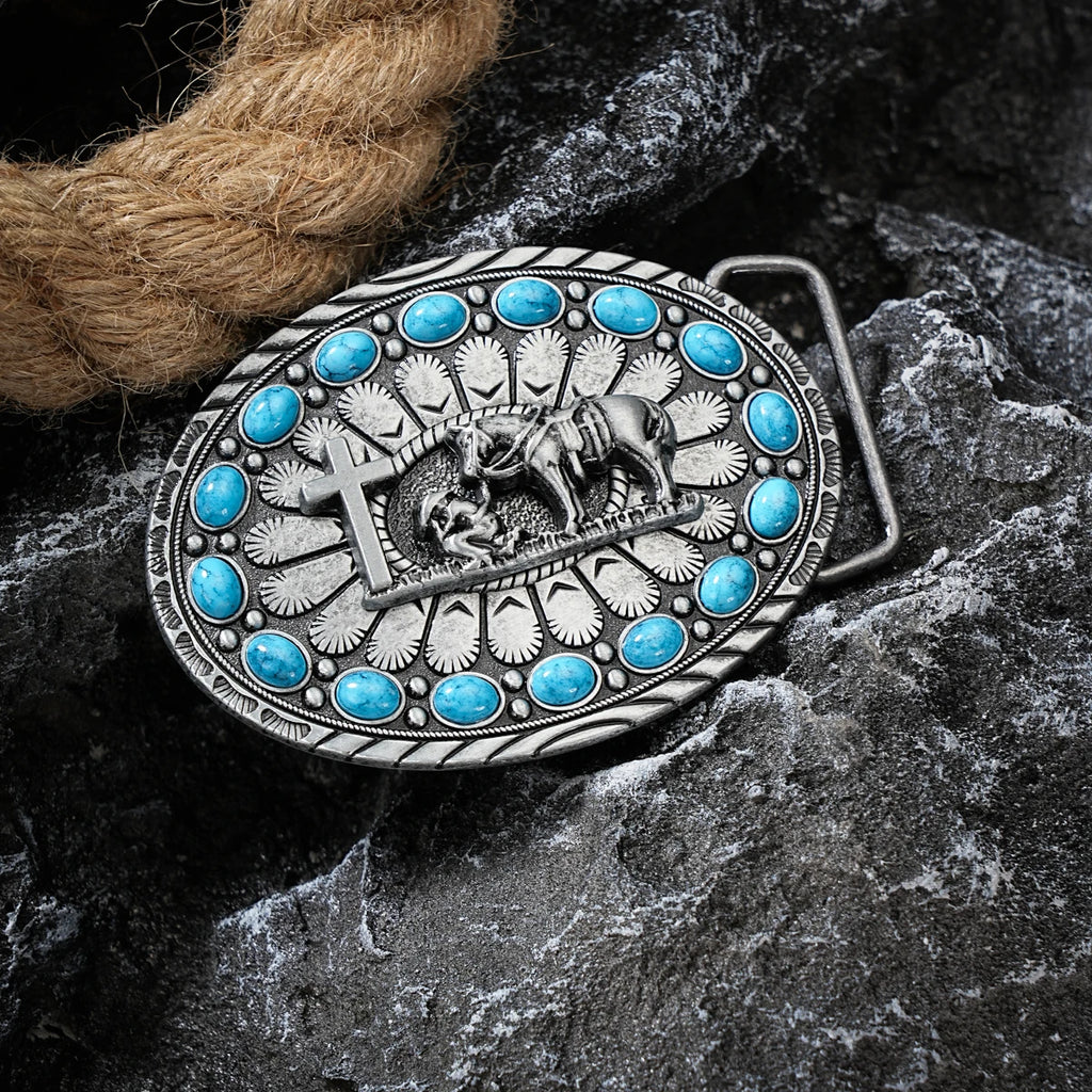 Western Style Plate Buckle Belt Metal Buckle One Belt Buckle