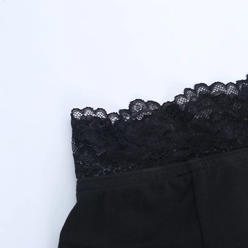 Sexy Slash Neck Off Shoulder Lace Tops Y2k Simple Fashion Women's Tee Shirts Short Sleeve Casual T-Shirts Trendy Tshirts