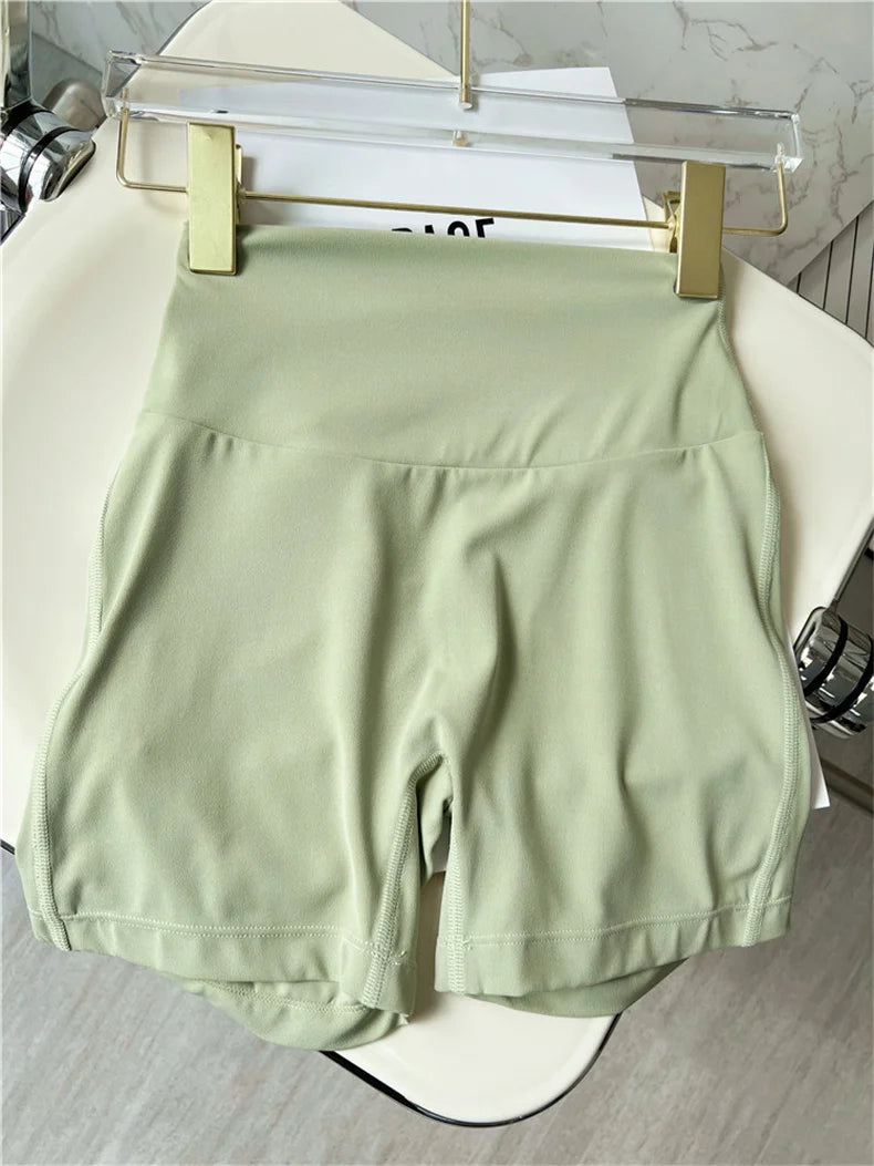 TRY TO BN Sport Shorts Women Pocket Buttocks Fitness Workout High Waist Tights Leggings Push Up Cycling Scrunch Butt Gym Clothes