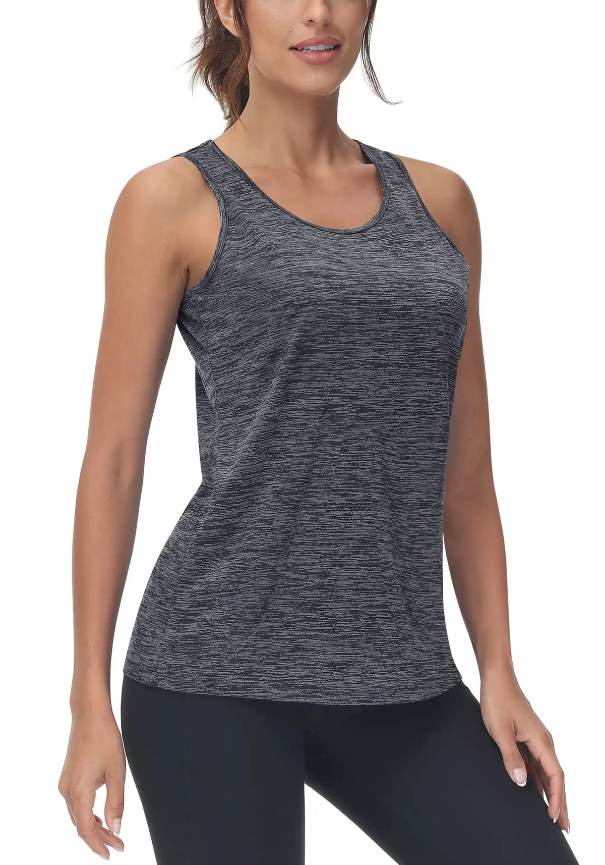TACVASEN Womens Quick Dry Workout Tank Tops Lightweight Cool Moisture Yoga Shirt Stretch Crew Neck Sleeveless Athletic Vest