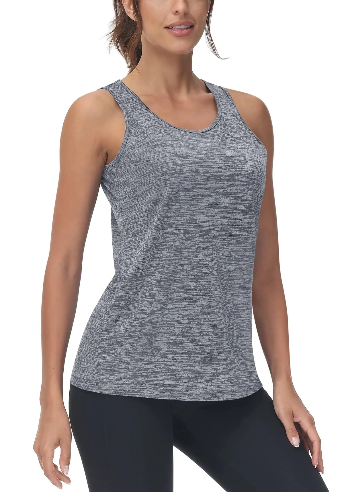 TACVASEN Womens Quick Dry Workout Tank Tops Lightweight Cool Moisture Yoga Shirt Stretch Crew Neck Sleeveless Athletic Vest