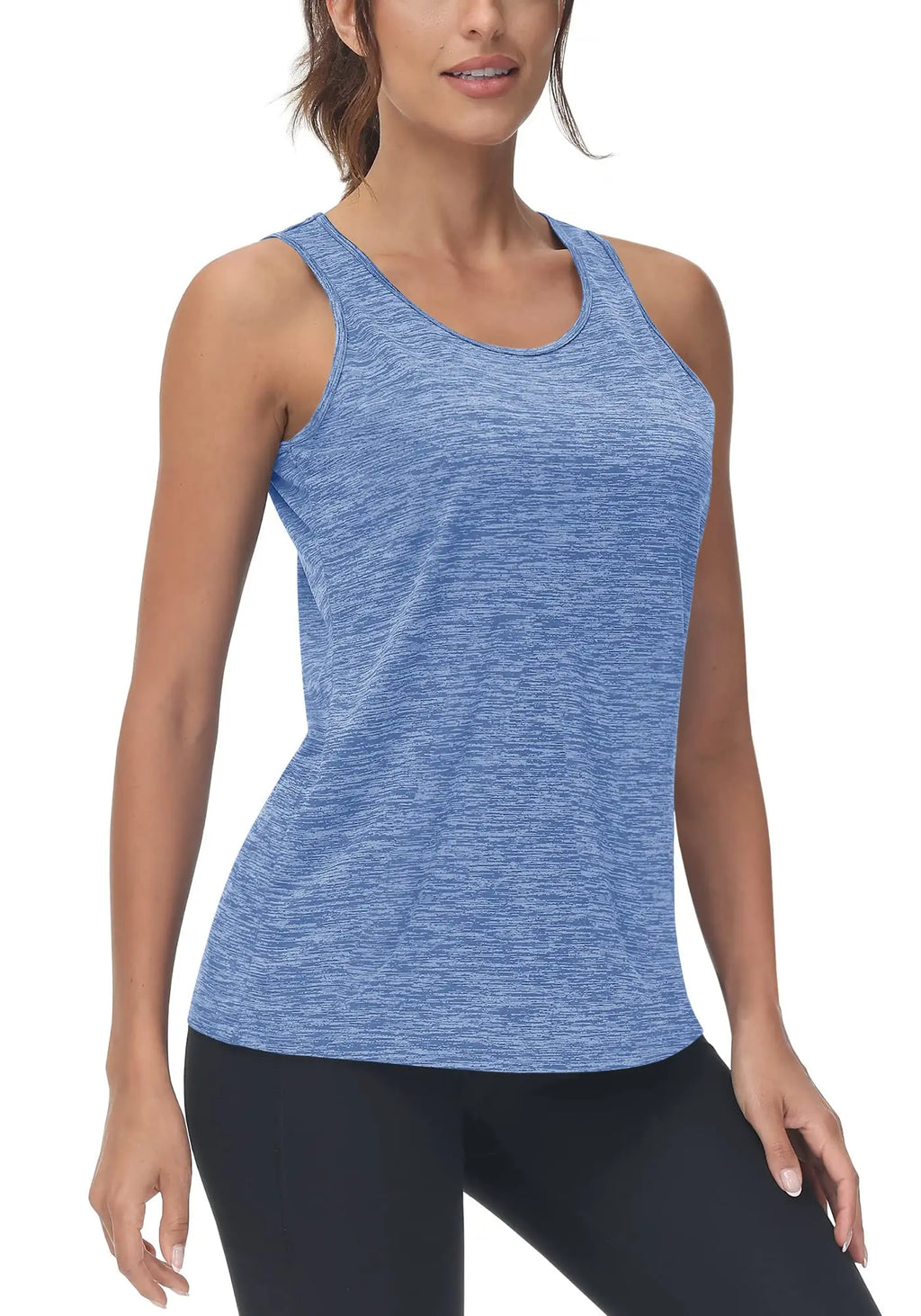 TACVASEN Womens Quick Dry Workout Tank Tops Lightweight Cool Moisture Yoga Shirt Stretch Crew Neck Sleeveless Athletic Vest