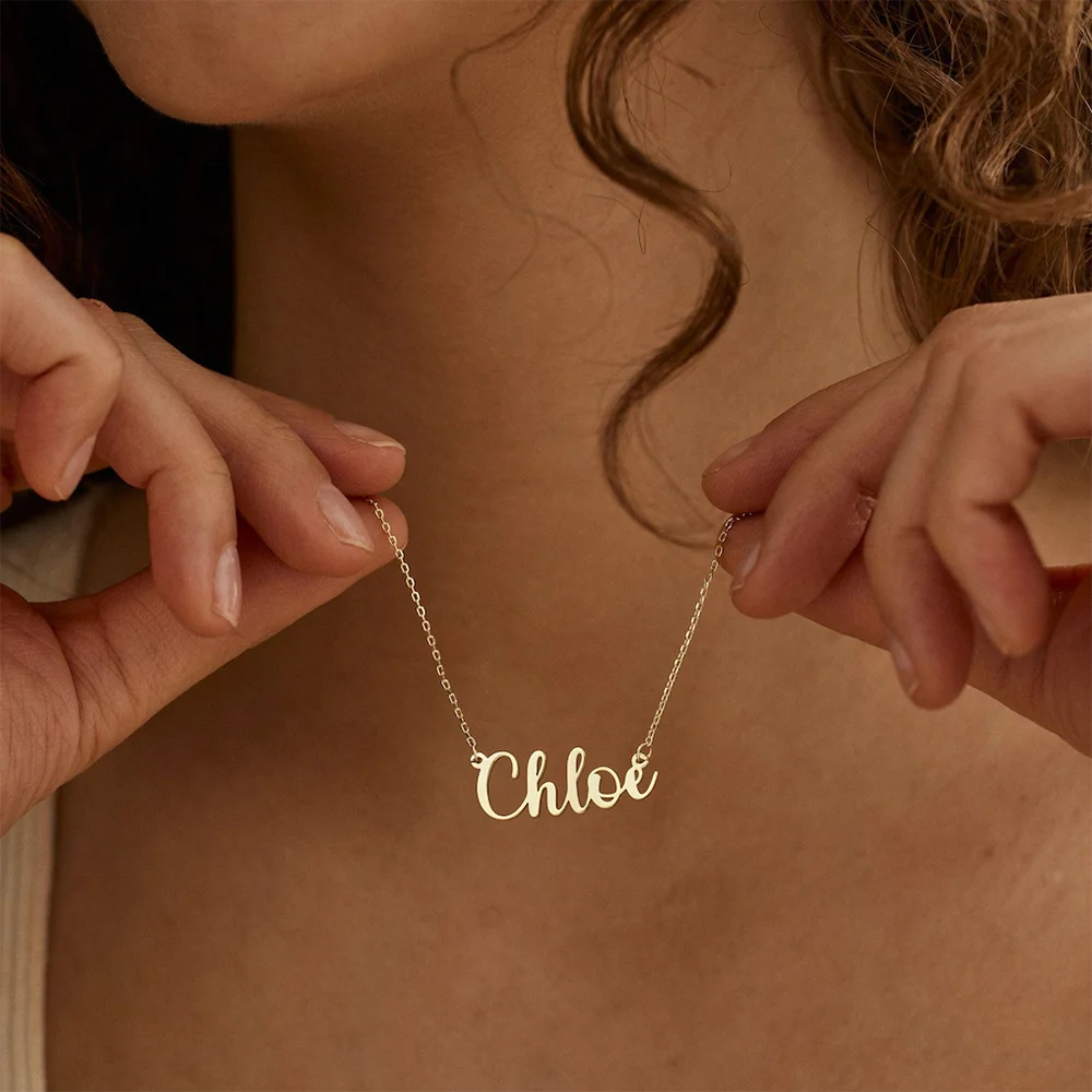 18K Gold Women Name Necklace , Personalized Necklace  Gifts ,  Name Necklace , Personalized Jewelry Gift , Proxy shipping