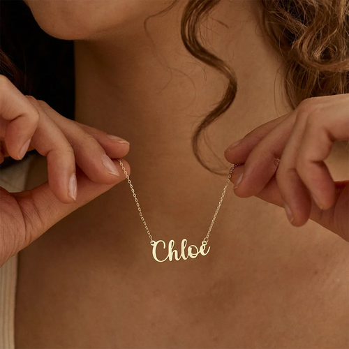 18K Gold Women Name Necklace , Personalized Necklace  Gifts ,  Name Necklace , Personalized Jewelry Gift , Proxy shipping