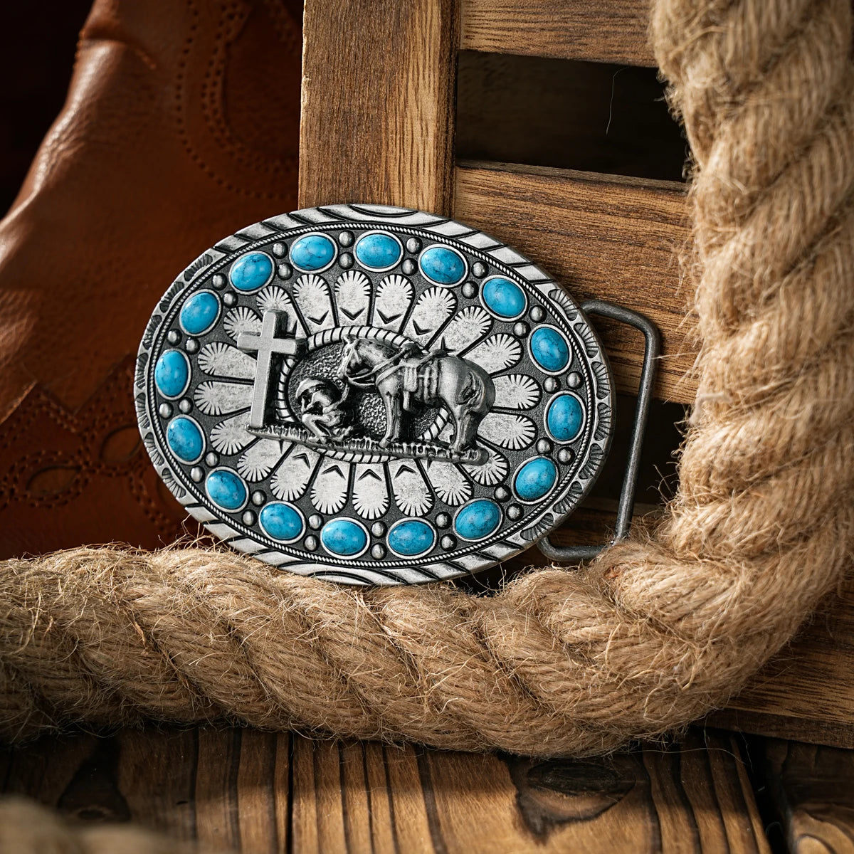 Western Style Plate Buckle Belt Metal Buckle One Belt Buckle