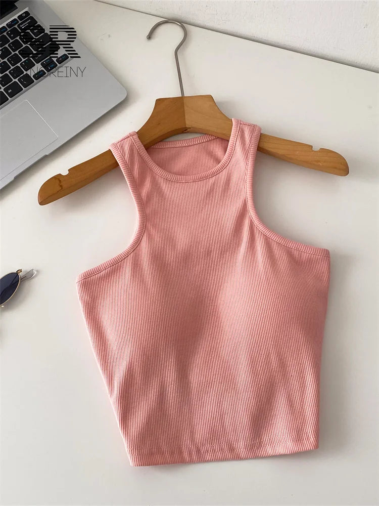 SINGREINY Candy Colors Hotsweet Top Women Bodycon Solid Spicy Girl Ins Tank Top Summer Sleeveless Versatile Basics Sexy Camisole