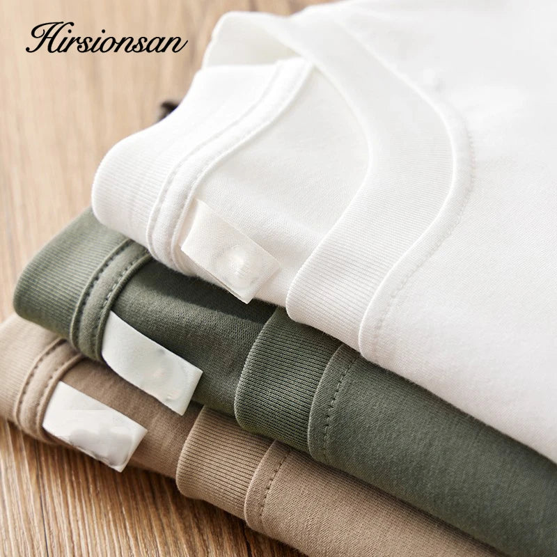 Hirsionsan 100% Cotton T Shirt Women 2024 Summer New  Basic Elegant Tee Casual Loose Tshirt Chic O Neck Female Couple Tops M-3XL
