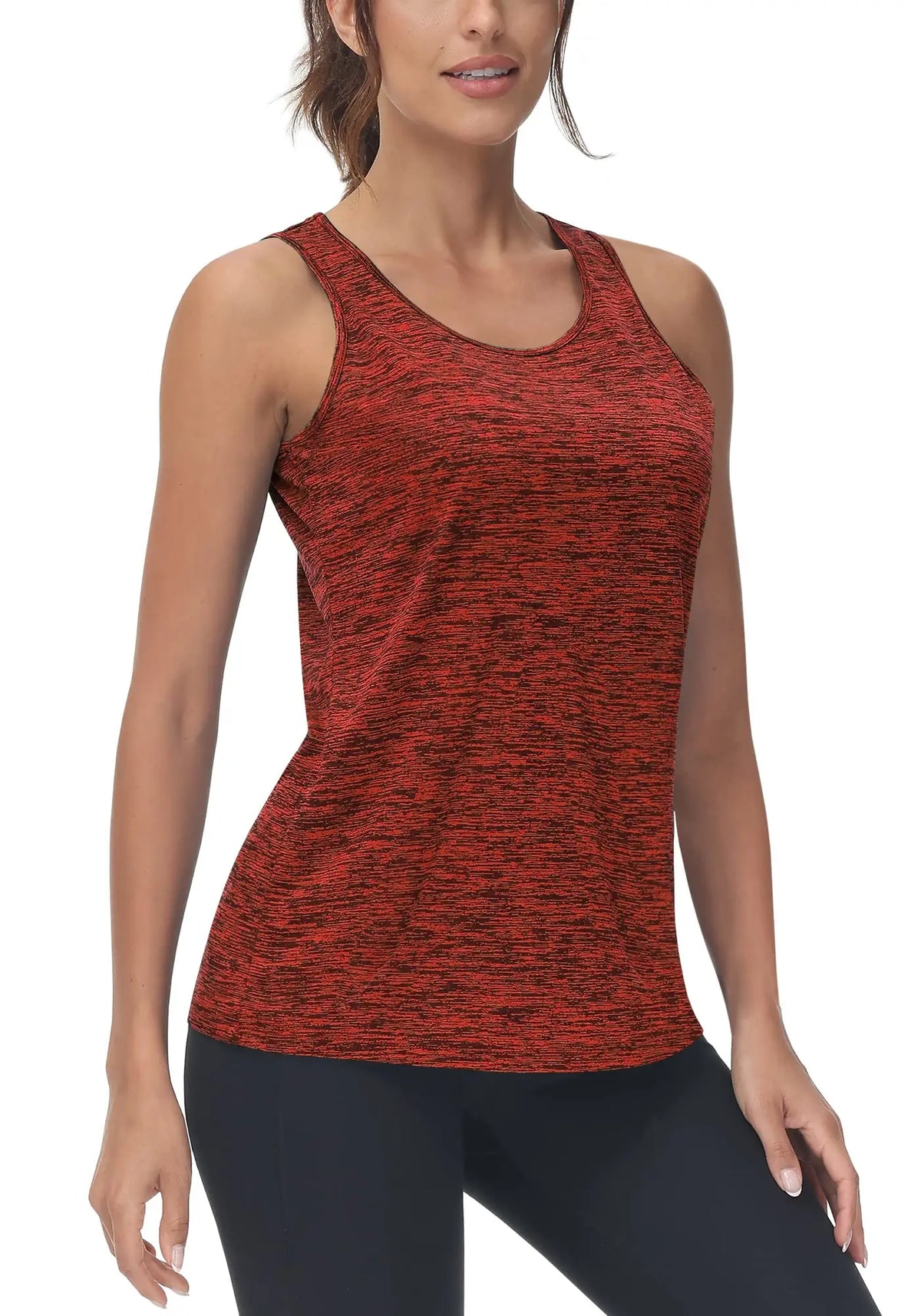 TACVASEN Womens Quick Dry Workout Tank Tops Lightweight Cool Moisture Yoga Shirt Stretch Crew Neck Sleeveless Athletic Vest