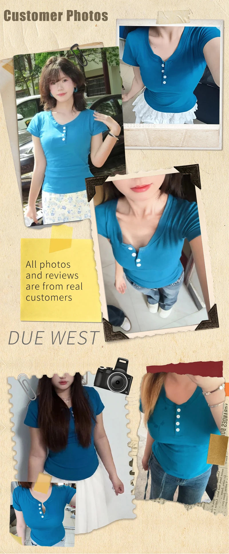 Teal Henley Top Women Short Sleeve Slim Fit V Neck Button Down Y2K Casual Sexy Crop Tee Summer Fashion Basic Shirt New 2026