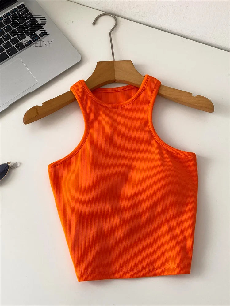 SINGREINY Candy Colors Hotsweet Top Women Bodycon Solid Spicy Girl Ins Tank Top Summer Sleeveless Versatile Basics Sexy Camisole