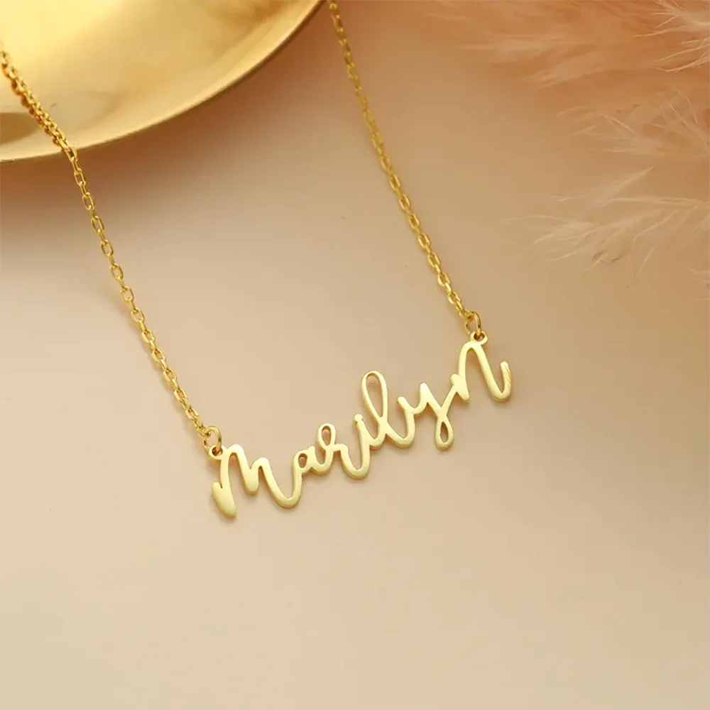 18K Gold Women Name Necklace , Personalized Necklace  Gifts ,  Name Necklace , Personalized Jewelry Gift , Proxy shipping