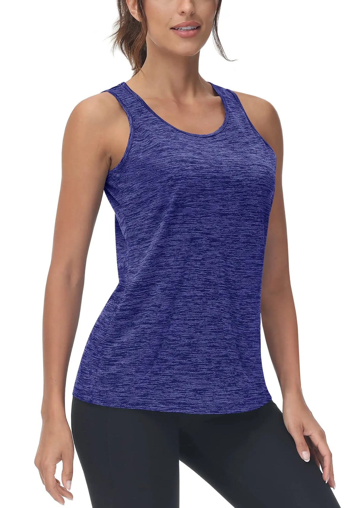 TACVASEN Womens Quick Dry Workout Tank Tops Lightweight Cool Moisture Yoga Shirt Stretch Crew Neck Sleeveless Athletic Vest