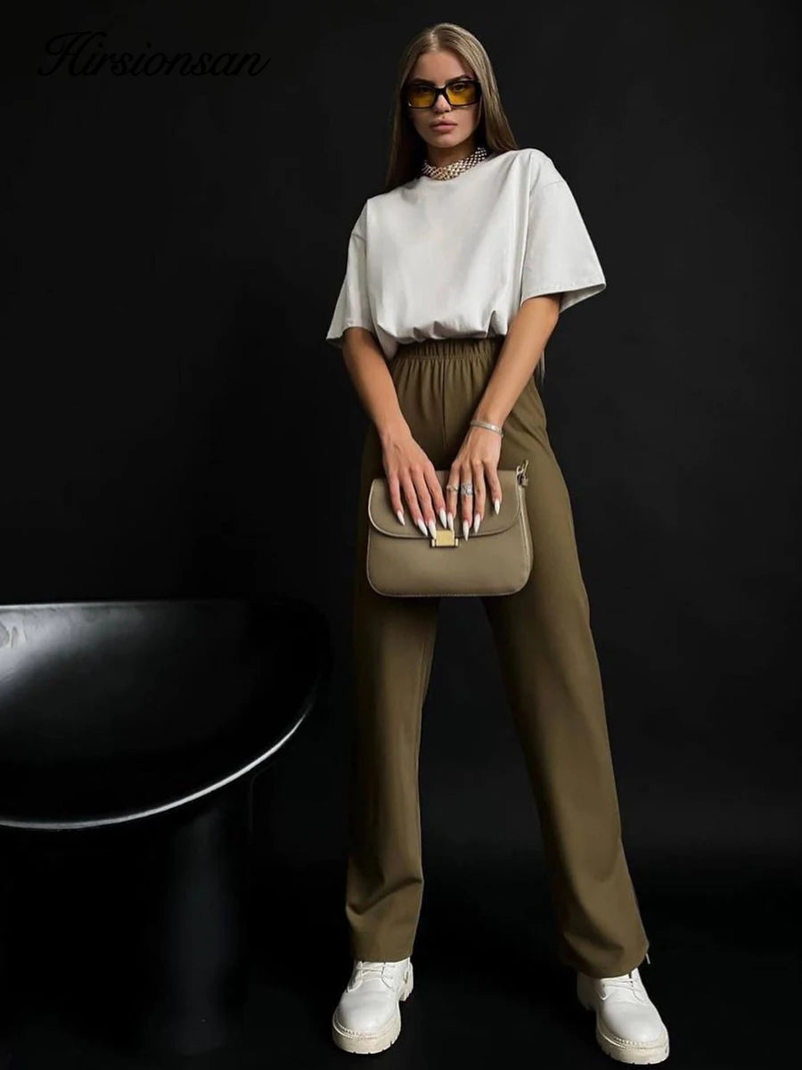 Hirsionsan 100% Cotton T Shirt Women 2024 Summer New  Basic Elegant Tee Casual Loose Tshirt Chic O Neck Female Couple Tops M-3XL