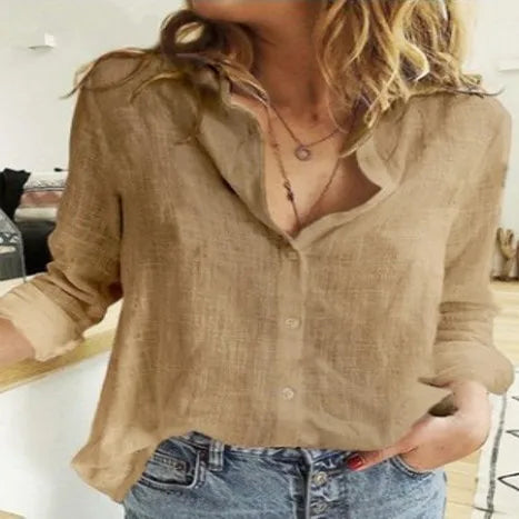 Vintage Cotton Linen Casual Tops Tees Spring Autumn Y2k Tshirt Woman Clothing Fashion T-Shirt Clothes Streetwear T Shirts Women