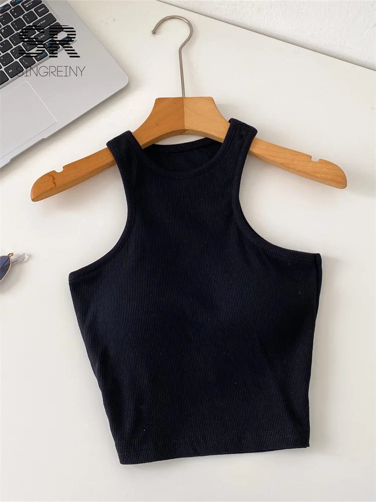 SINGREINY Candy Colors Hotsweet Top Women Bodycon Solid Spicy Girl Ins Tank Top Summer Sleeveless Versatile Basics Sexy Camisole