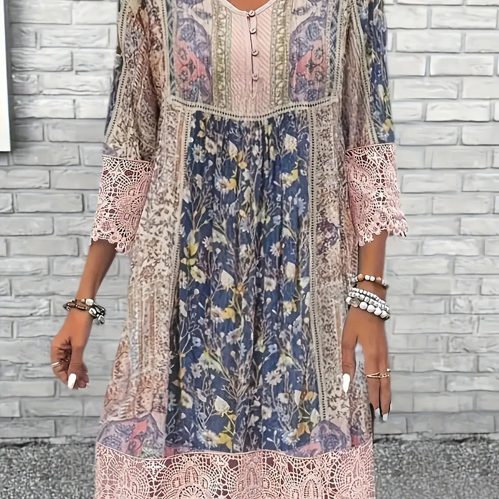 Fashion Elegant Women Dress Loose Casual Dress Women Printed Dress New Temperament
