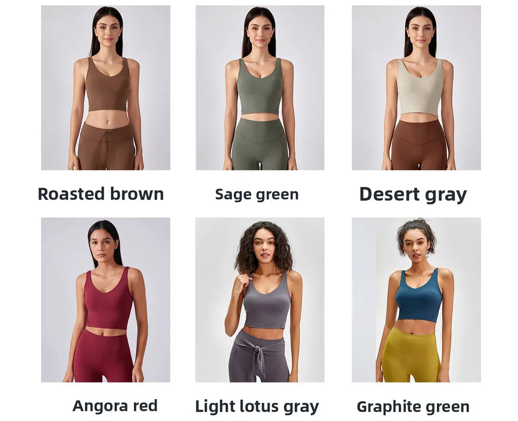 V Neck Built-in Bra Sports Yoga Top Slim-fit Vest with Quick Dry Casual Fitness Workout for Women Tank Top Wear