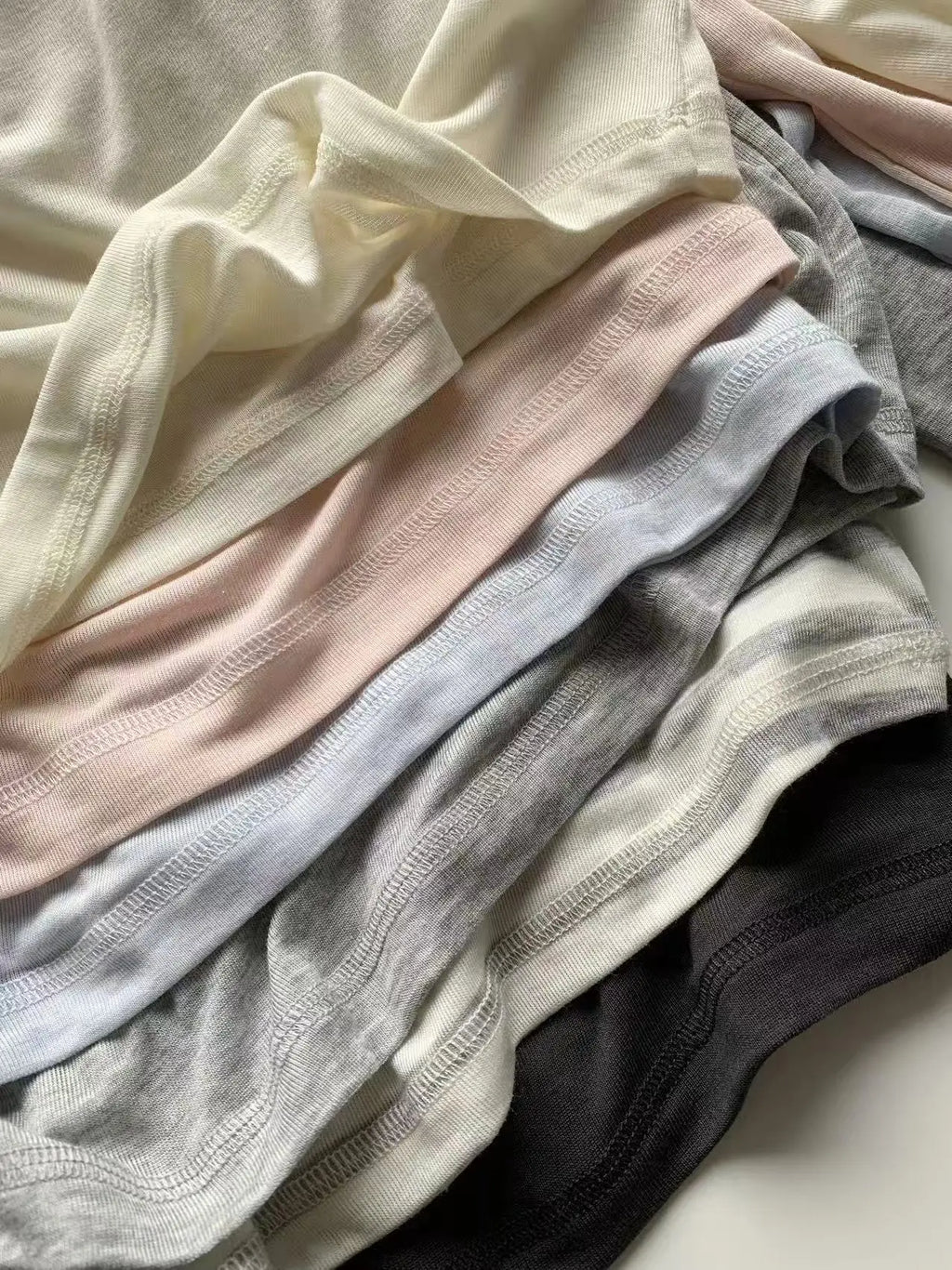2026 Women Long Sleeve Thin T Shirts O-Neck Model Wool Slik Blending Tees Summer Pink Tops For Women Clothes