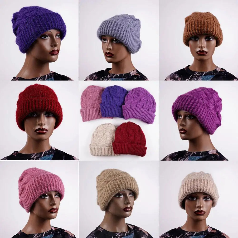 Fashion Winter Warm Hats for Women Casual Stacking Knitted Bonnet Caps Men Hats Solid Color Hip Hop Unisex Female Beanies