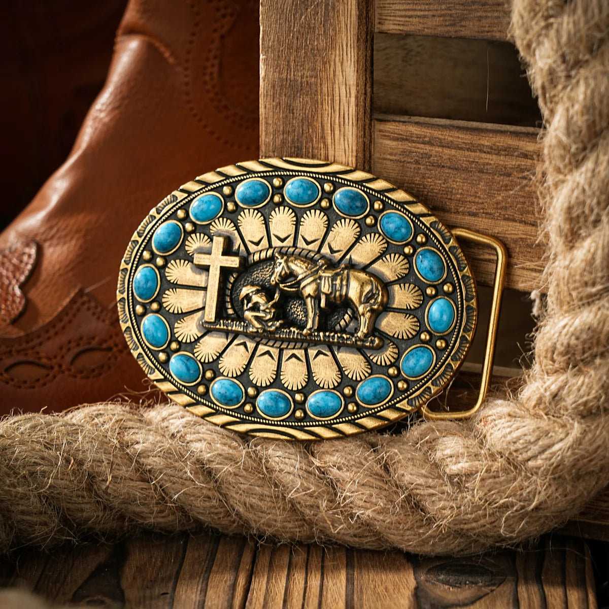 Western Style Plate Buckle Belt Metal Buckle One Belt Buckle