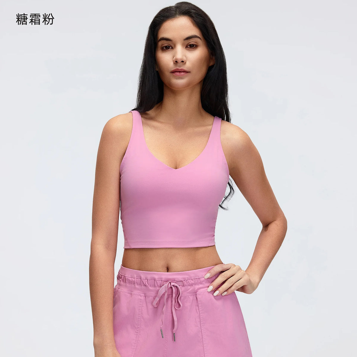 V Neck Built-in Bra Sports Yoga Top Slim-fit Vest with Quick Dry Casual Fitness Workout for Women Tank Top Wear
