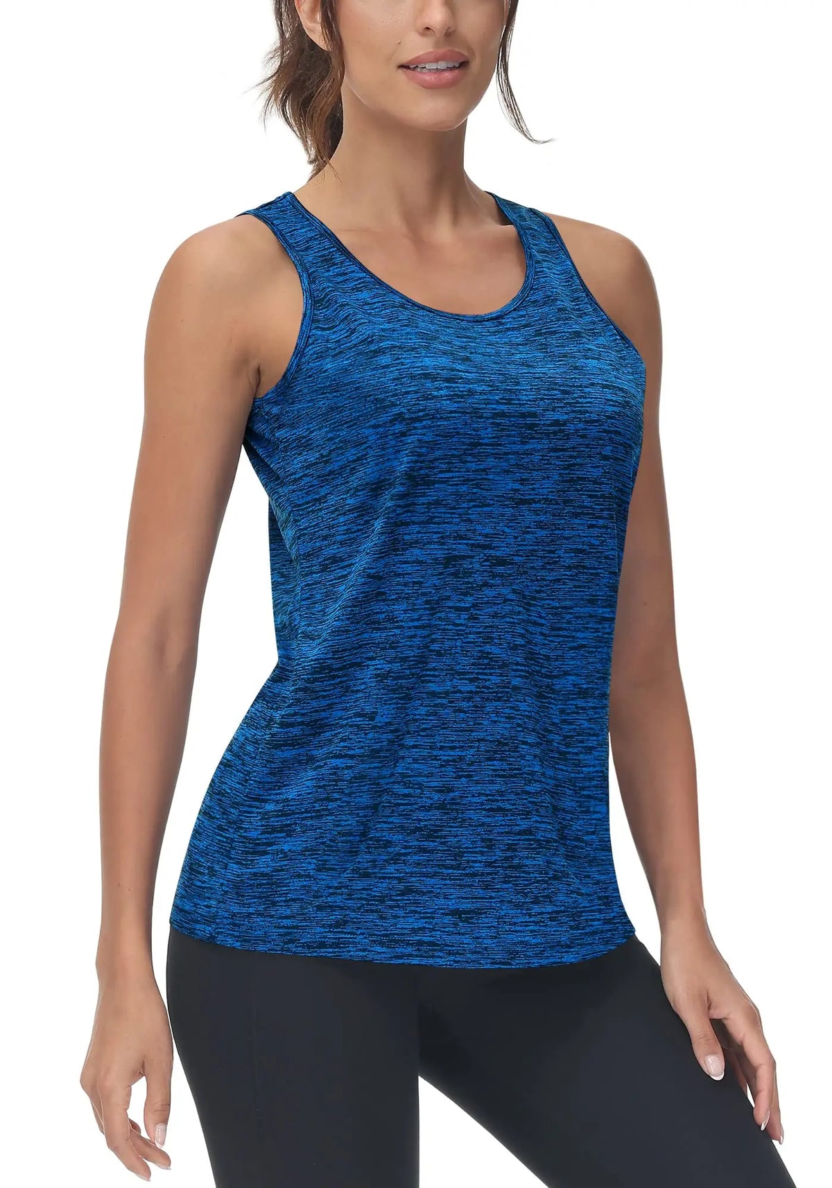 TACVASEN Womens Quick Dry Workout Tank Tops Lightweight Cool Moisture Yoga Shirt Stretch Crew Neck Sleeveless Athletic Vest