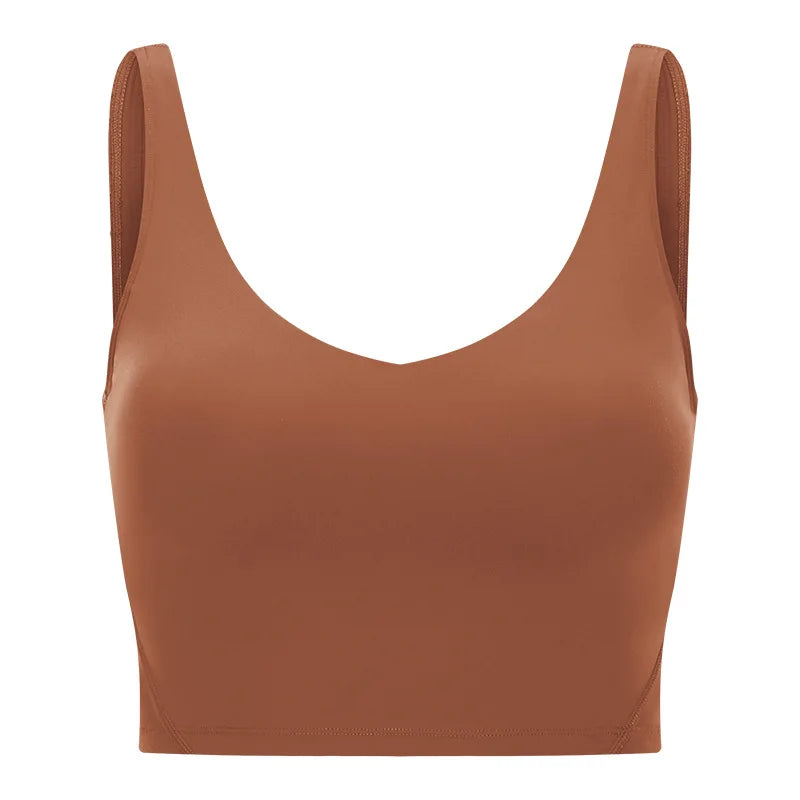 V Neck Built-in Bra Sports Yoga Top Slim-fit Vest with Quick Dry Casual Fitness Workout for Women Tank Top Wear