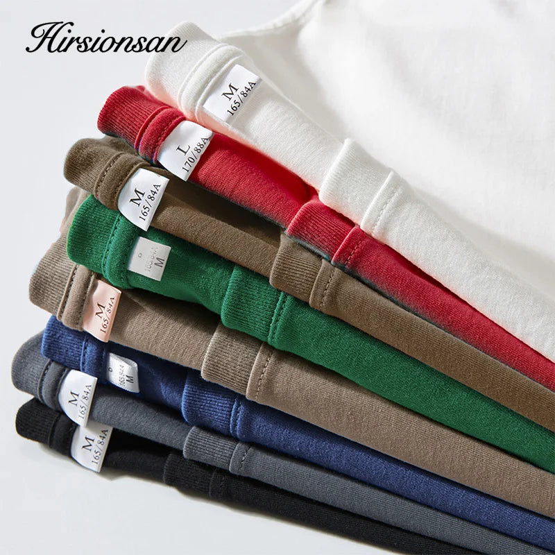 Hirsionsan 100% Cotton T Shirt Women 2024 Summer New  Basic Elegant Tee Casual Loose Tshirt Chic O Neck Female Couple Tops M-3XL