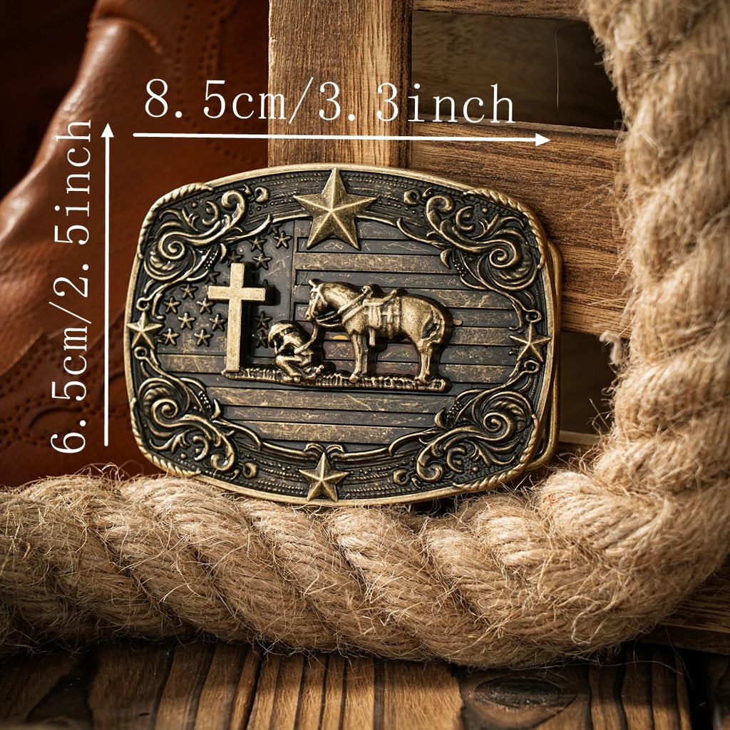 Western style plate buckle belt metal buckle one belt buckle