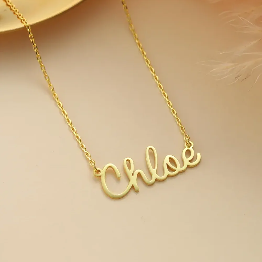 18K Gold Women Name Necklace , Personalized Necklace  Gifts ,  Name Necklace , Personalized Jewelry Gift , Proxy shipping