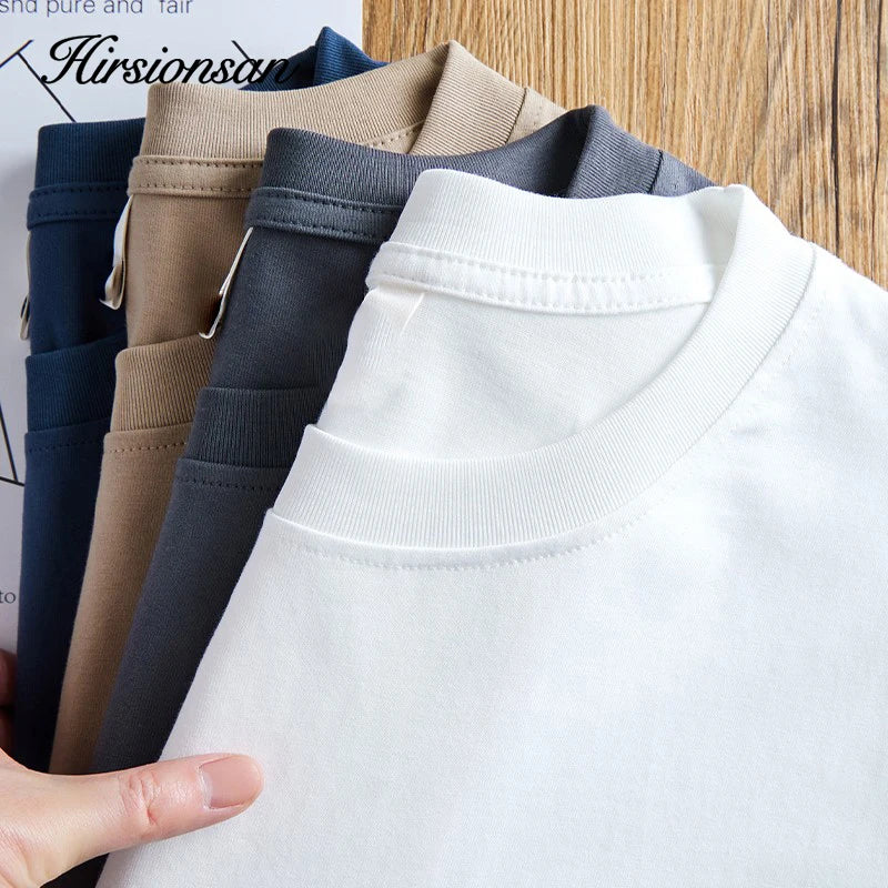 Hirsionsan 100% Cotton T Shirt Women 2024 Summer New  Basic Elegant Tee Casual Loose Tshirt Chic O Neck Female Couple Tops M-3XL